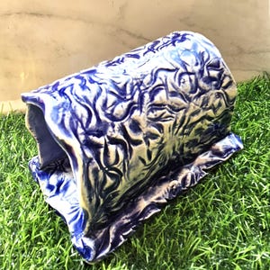 Hand-Formed Stoneware Aquarium Tunnel: Betta Fish Cave Decor