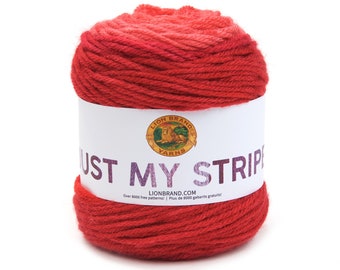 Set of 3 cakes Just My Stripe Cherry Lion Brand Acrylic Yarn