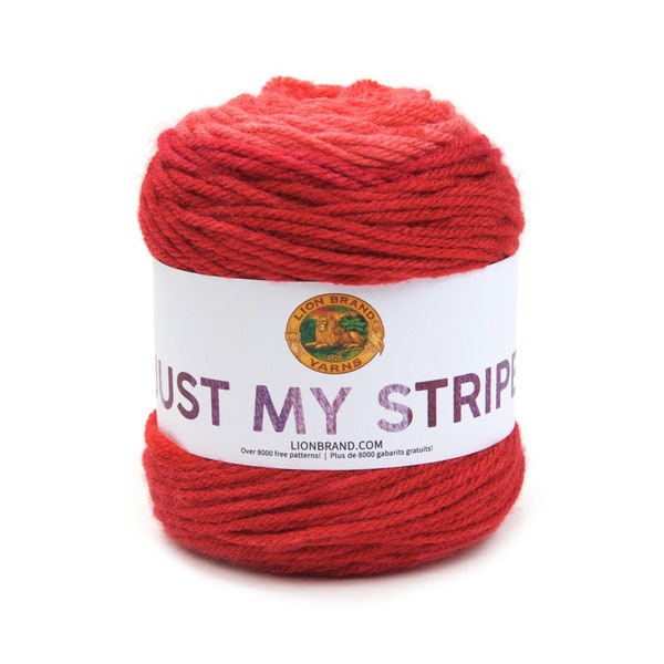 Set of 3 cakes Just My Stripe Cherry Lion Brand Acrylic Yarn