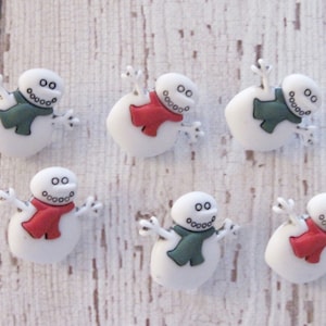 Snowman Snowmen Winter  Buttons Galore Novelty  Buttons 6 buttons