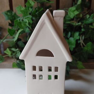 7.5" Tall House Lantern Tea Light House, Ready to Paint  - Ceramic Bisque Ready to Paint - DIY Project