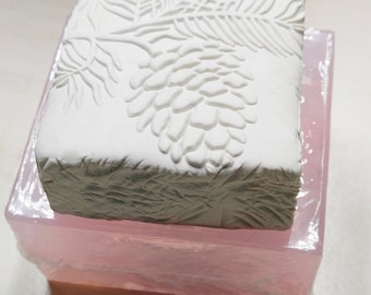 Pine Cone and Bough Clear Transparent View Silicone Mold for Soap, Candles, Chocolate,   etc.