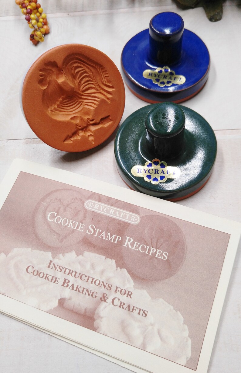 Rycraft Terra Cotta Stamp Craft Stamp Cookie Stamp Rooster Cookie Stamp Butter Stamp