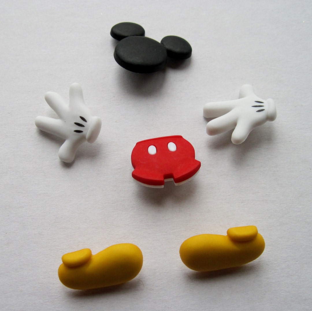 Everything Mickey Disney Buttons and Embellishment Set of 6 Etsy
