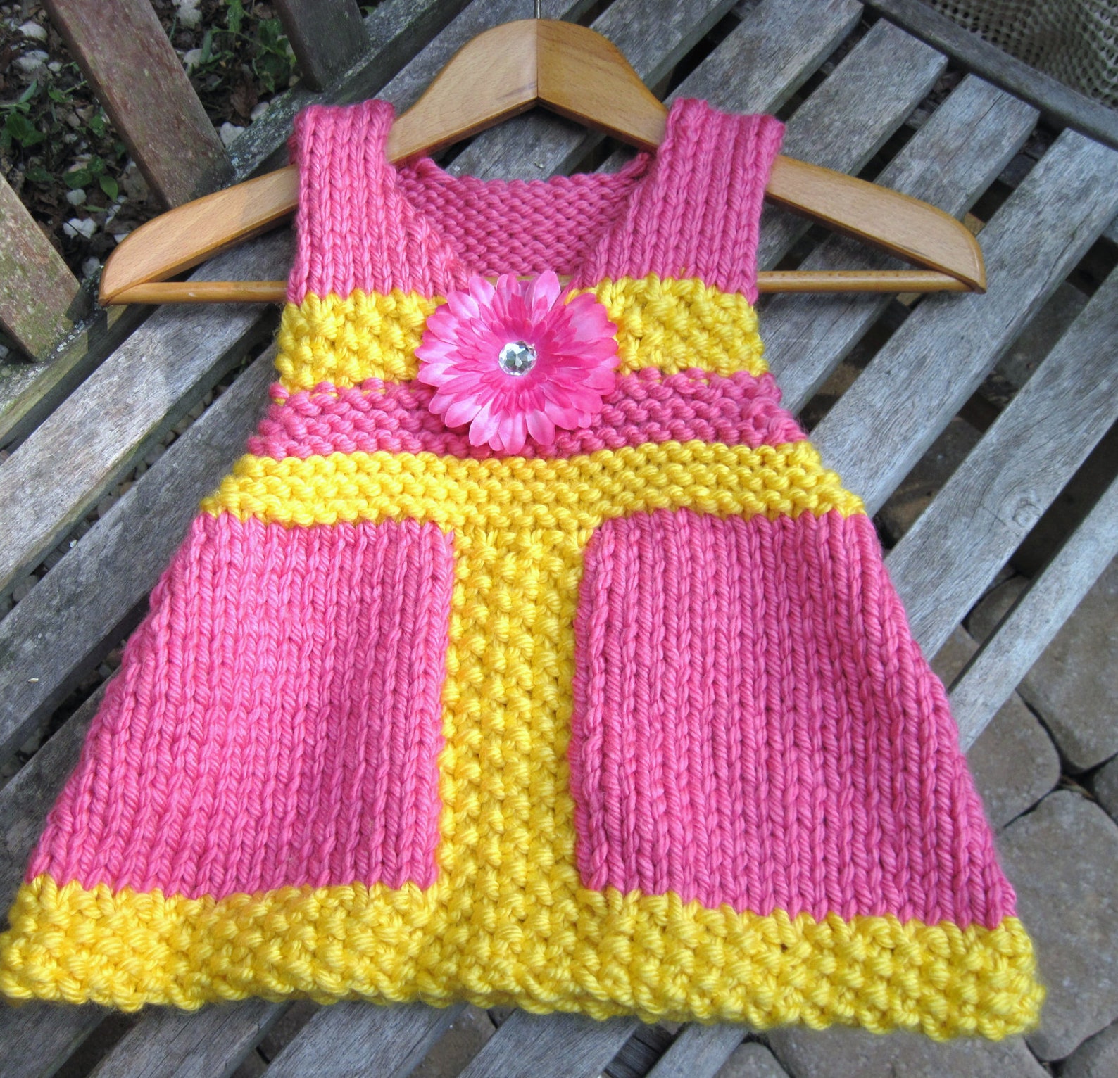 Vneck Jumper Dress Knitting Pattern in Bulky Yarn Child 1 to Etsy