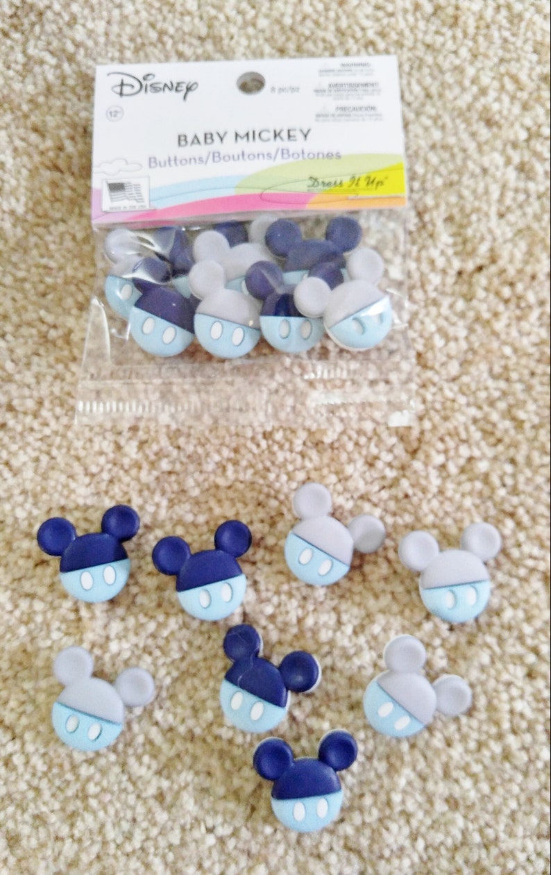 Baby Mickey Disney Buttons Set of 8