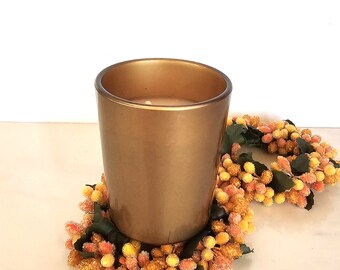 Orange & Yellow Micro Bead Candle Rings - Set of 2