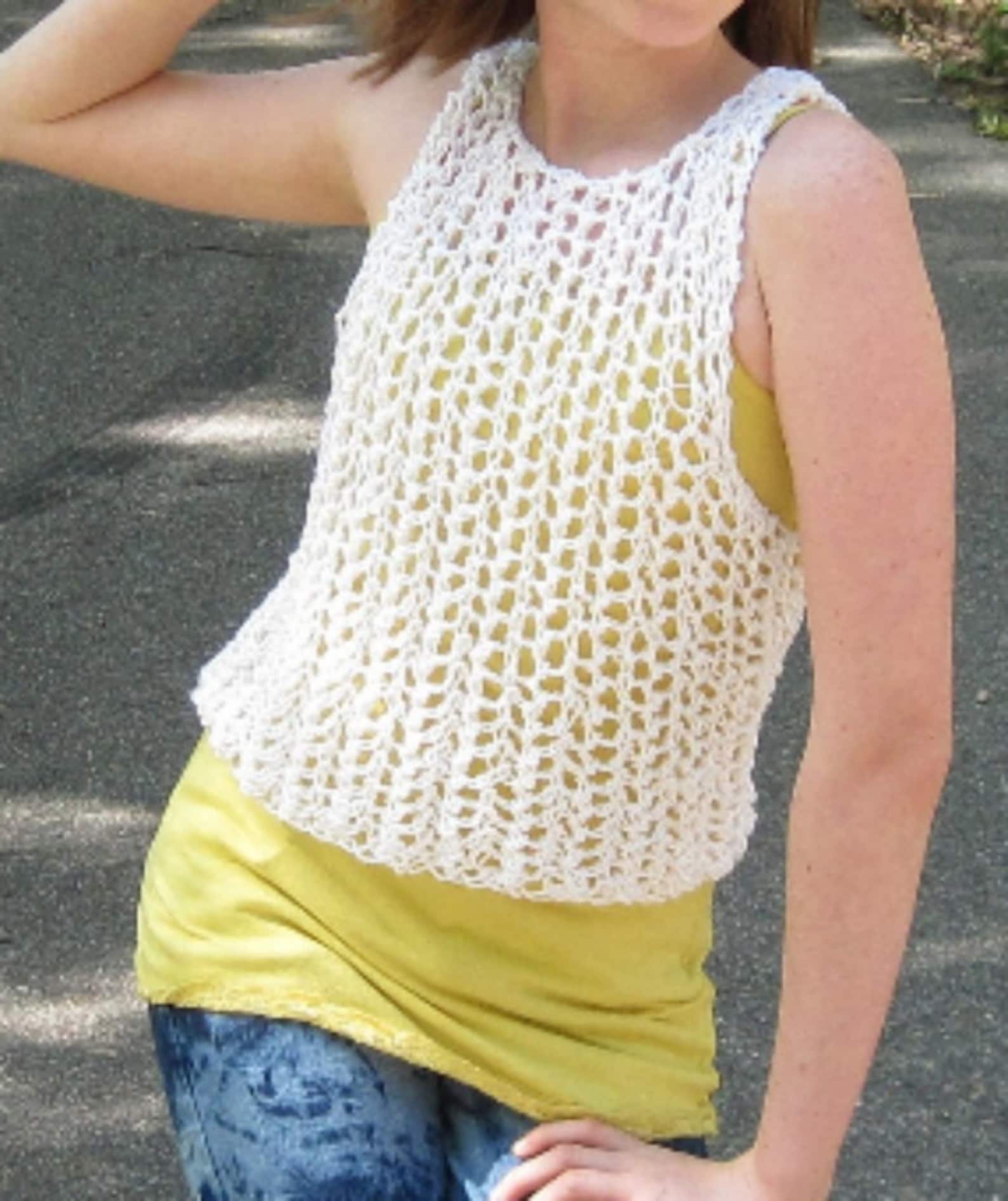 String Vest Knitting Pattern Tween to Teen from Ages 8 to Etsy