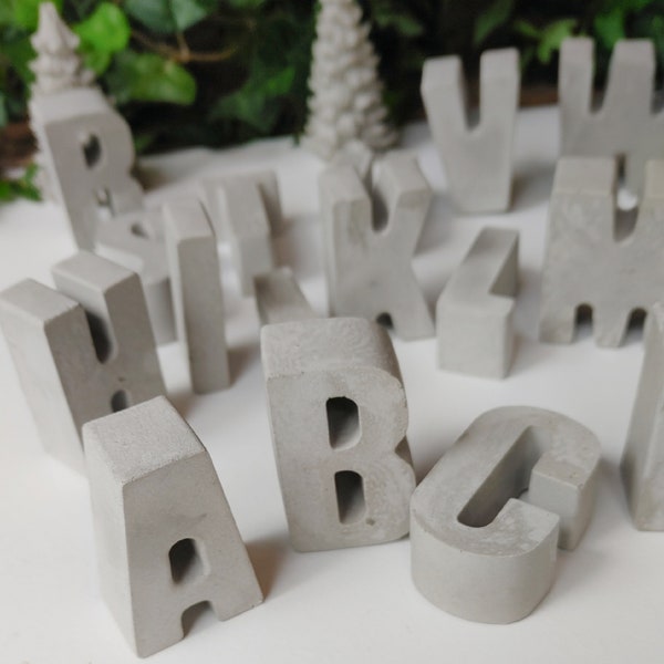 2" tall Raw, Unpainted, Unsanded, Unpolished, Concrete Letters, Cement Letters,  DIY Paint Letters