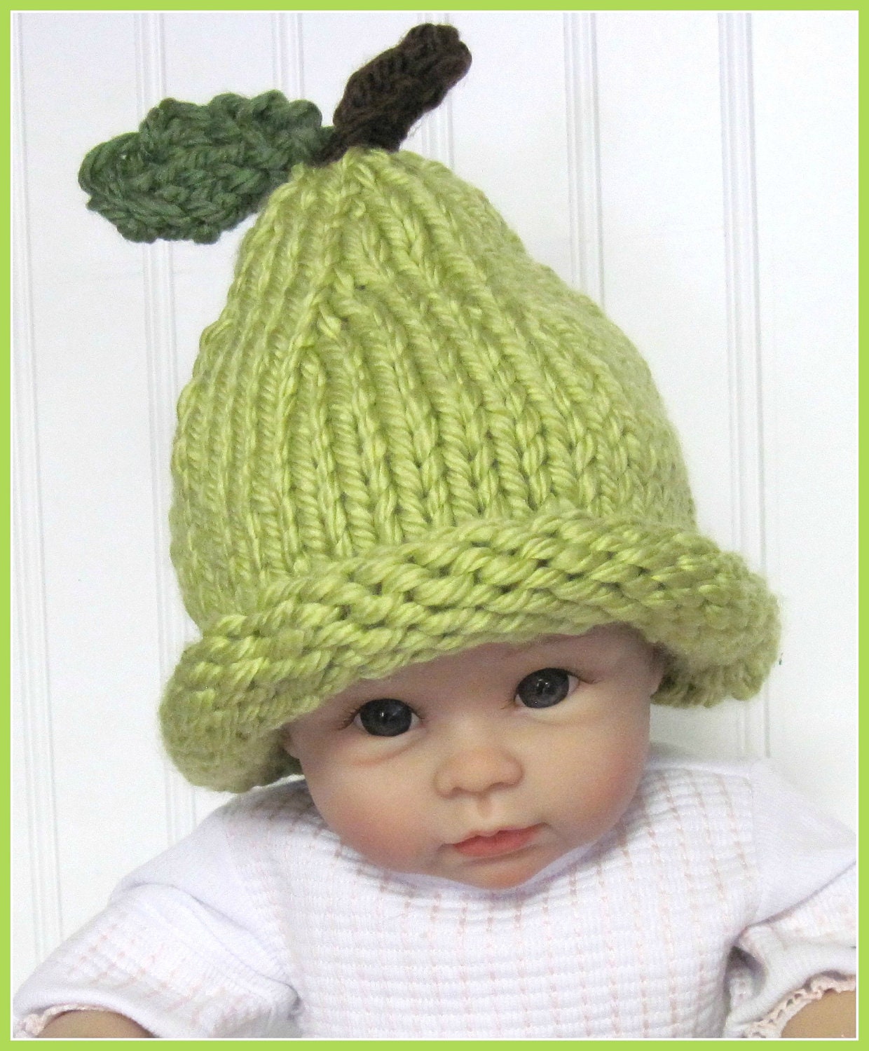 Pear Hat Knitting Pattern From Baby to Toddler to Child | Etsy