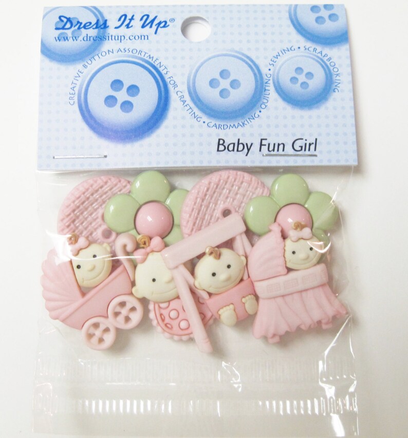 Baby Fun Girl Buttons Set of 8 Pieces Etsy