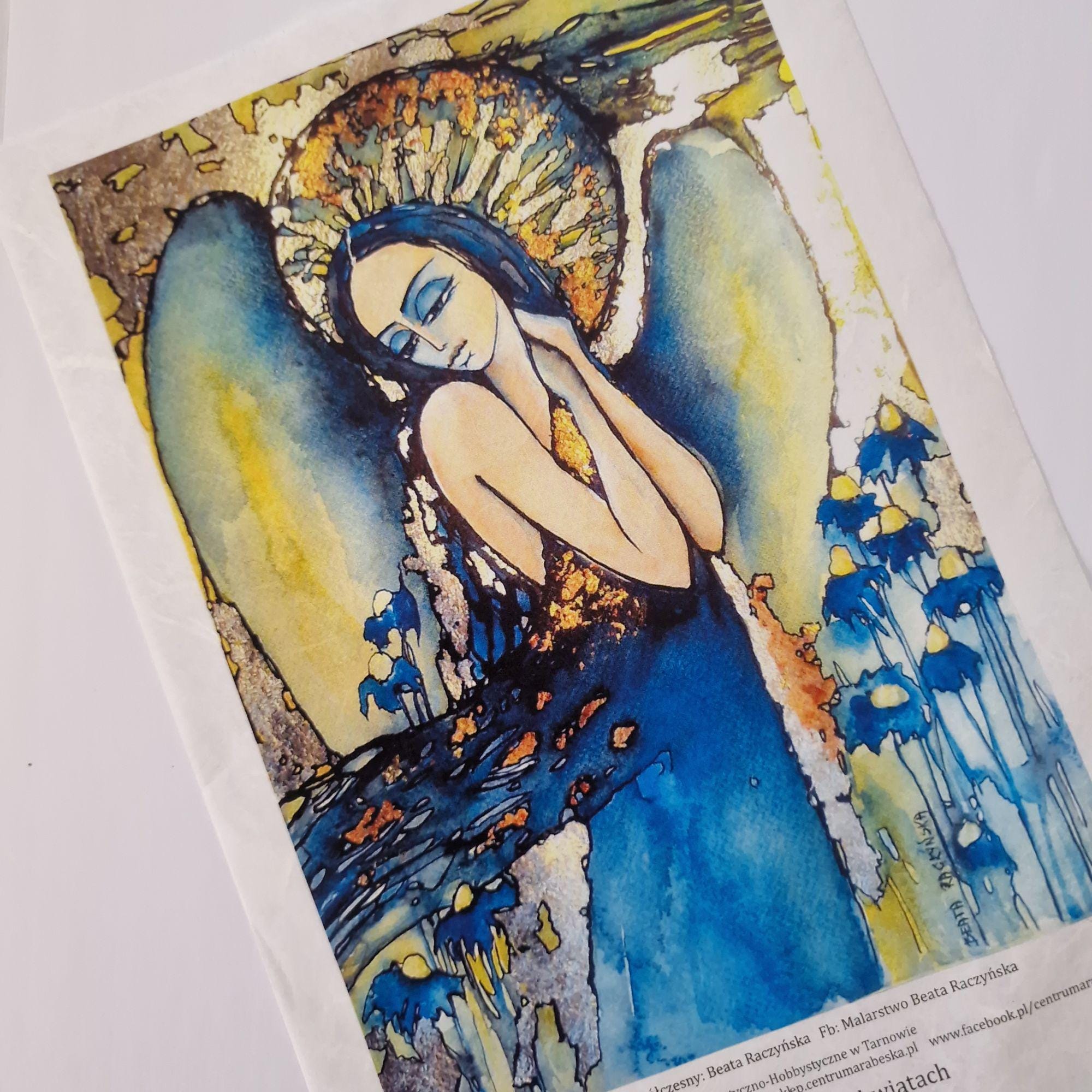 A4-A3 Decoupage Rice Paper Angel, Decorative Paper Arabeska, Artistic ...