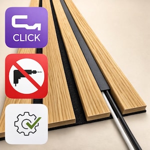 Goulotte de câbles Click System (cache-câbles) pour panneaux acoustiques - moderne - installation sans perçage - panneau