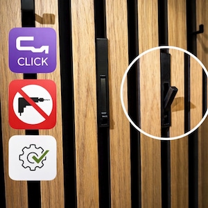 Opklapbare haak voor akoestische panelen, Click System paneel - modern - installatie ZONDER boren