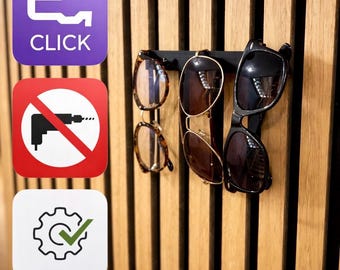 Click System Glasses Holder for Acoustic Panels - Modern - Mounting WITHOUT Drilling - Panel