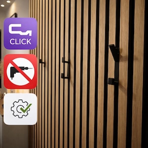 Haki panelowe Click System do paneli akustycznych - nowoczesne - montaż BEZ wiercenia - różne haki panelowe - Panel Hook