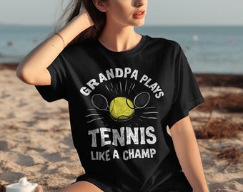 Maglietta nonno tennista, regalo divertente per nonno, magliette nonno campione, magliette per amanti del tennis, il miglior nonno di sempre, maglietta sportiva