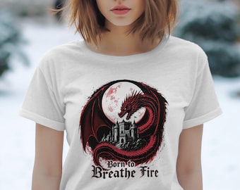 Gothic Dragon T-Shirt: Medieval Castle Fantasy Art Tee