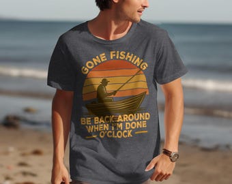 Maglietta grafica Gone Fishing, regalo per pescatori