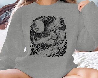 Retro Robot Graphic T-Shirt: Vintage Sci-Fi Space Tee