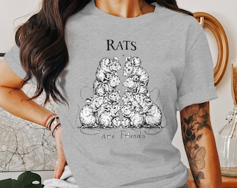 Camiseta gráfica «Las ratas son amigas», regalo para amantes de los animales