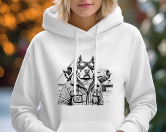 Sudadera con capucha de piloto de aviación vintage: ropa con gráficos únicos