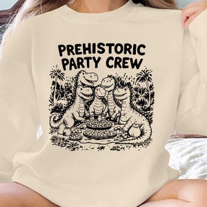 Retro Dinosaur Party T-Shirt: Prehistoric Crew Graphic Tee