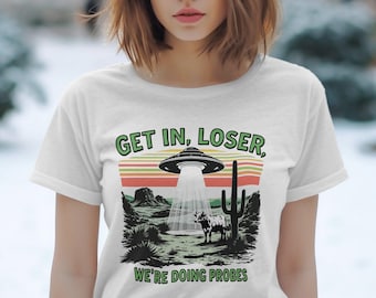 UFO Alien Cow Abduction T-Shirt: Funny Sci-Fi Graphic Tee