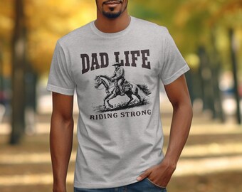 Maglietta per papà che va a cavallo, maglietta per papà cowboy, regalo per papà equestre, maglietta per la festa del papà, abbigliamento per papà allevatore, maglietta in stile western