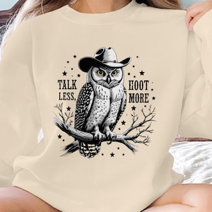 Unique Owl Graphic Tee, Talk Less Hoot More Design, Funny Owl T-Shirt, Cool Owl Art T-Shirt, Quirky Owl Shirt, Fun Graphic Tee