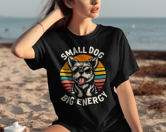Maglietta Yorkshire Terrier, tramonto retrò, regalo per gli amanti dei cani