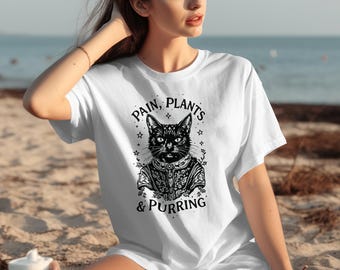 Maglietta Donna Funny Cat Cactus - T-Shirt Catctus Con Stampa Di Gatto E Pianta Grassa