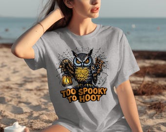 Funny Halloween Owl T-Shirt: Spooky Lantern Tee, Owl Lover Gift