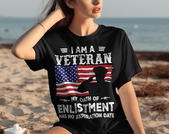 Veteran T-Shirt, USA Flag Patriotic Tee, Military Gift
