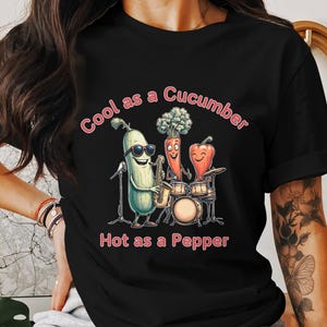 Veggie Band T-Shirt: Funny Cucumber, Carrot & Pepper Musician Tee