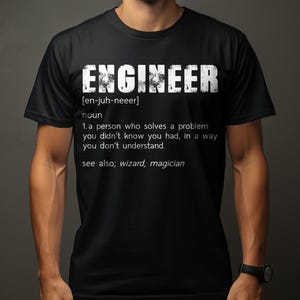 Camiseta con la definición de ingeniero, regalo sarcástico de ingeniería
