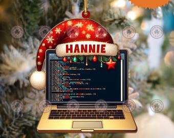 Personalized Computer Programmer Christmas Ornament, 2D Flat Ornament, Gift For Computer Developer, Christmas 2024 Gift For Coder