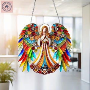 Angel Acrylic Window Hanging, Religious Home Decor, Gift For Angel Lover, Angel Home Decor, Gift For Dad, Angel Gift, Gift Birthday