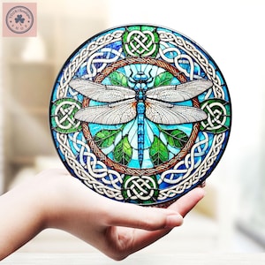 Dragonfly Stained Glass Suncatcher, Dragonfly Stained Glass, Home Decor, Window Hanging Decor, Dragonfly Lover Gift, Dragonfly Art