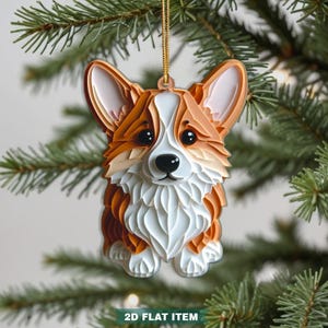Corgi-kerstversieringen, Corgi-kerstboomdecoratie, kerstversieringen, cadeau Corgi-liefhebber, cadeau voor haar
