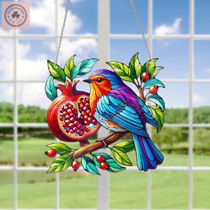 Robin Acrylic Window Hanging, Robin Bird Home Decorm, Robin Gift For Mom Grandma Bird Gardening Lover Gift