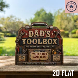 Bloque de madera personalizado para la caja de herramientas de papá, regalo para el Día del Padre, decoración rústica para el garaje, placa única para papá.