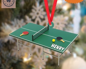Personalized Ping Pong Christmas Ornament – Acrylic Tennis Gift