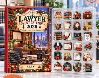 Lawyer Advent Calendar 2026, Christmas Advent Calendar, 24 Day Legal Countdown, Lawyer Gift, Law Student Gift, Holiday Countdown