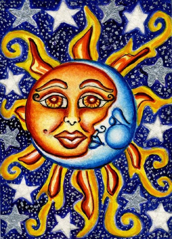 Asian sun moon art