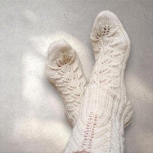 Warm hand-knitted wool socks Warm Winter socks