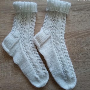 Warm hand-knitted wool socks Warm Winter socks