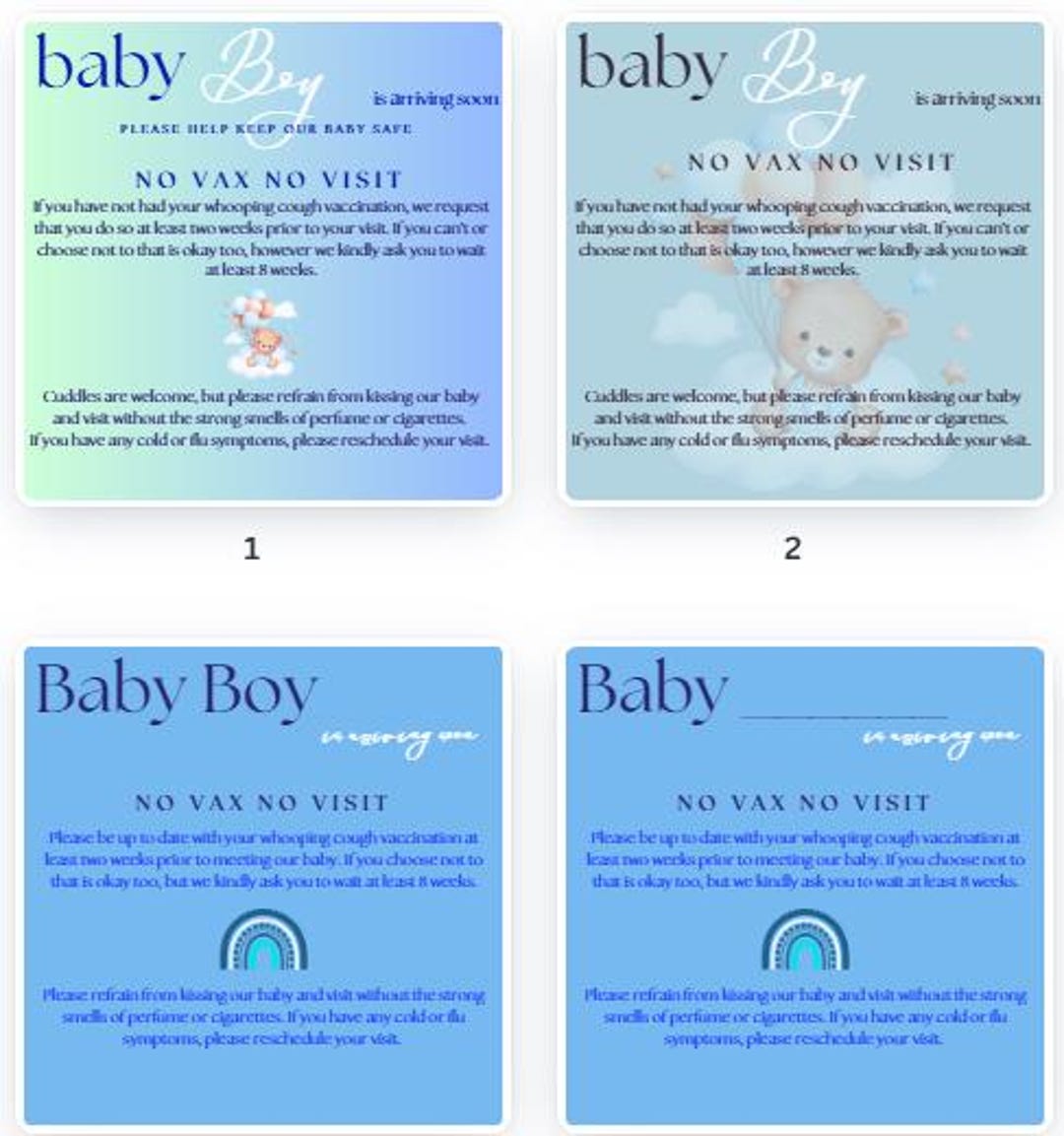 Newborn Rules.pdf Editable Rules for Visiting Our Newborn Baby/ New Baby Boy Rules, No ...