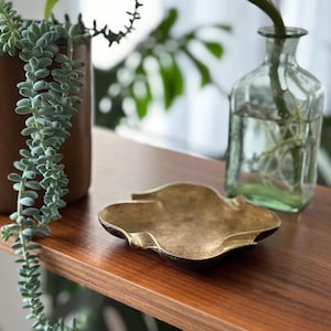Vintage brass ashtray 60s Mid Century modern jewelry bowl