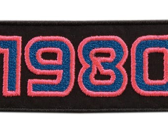 Embroidered 1980s Retro Gamer Neon 80s Iron On Patch Applique Made in USA